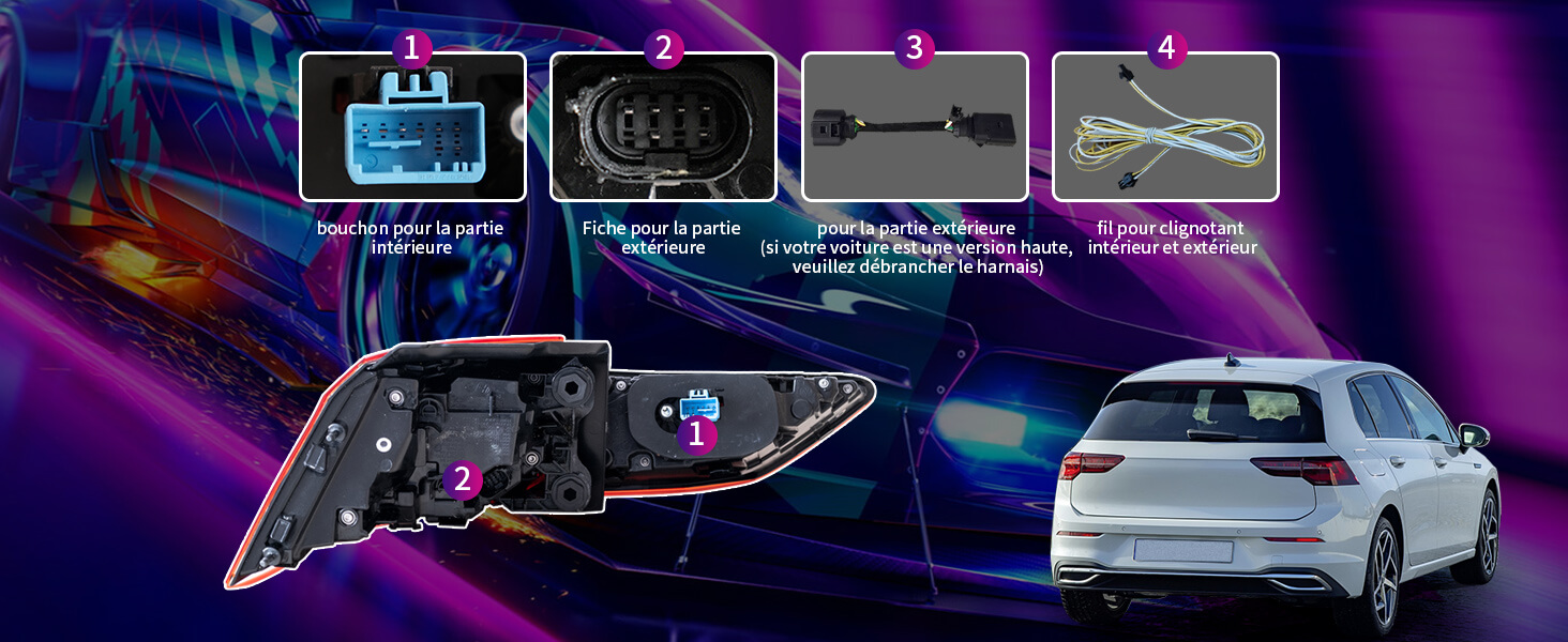 Fanali Posteriori VLAND Per Golf 7 E 7.5 Hatchback 2013-2020 - Nero, Indicatori Dinamici, Omologati - Foto 8